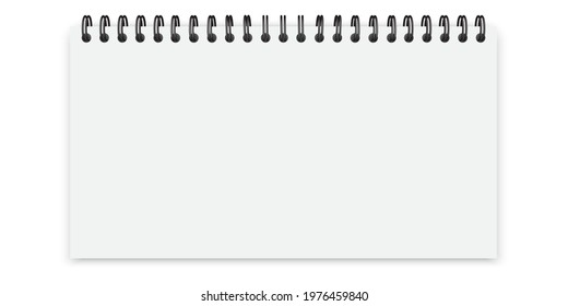 Realistic white notepad. White notebook mockup isolated. Business concept. Stock image. Vector illustration.