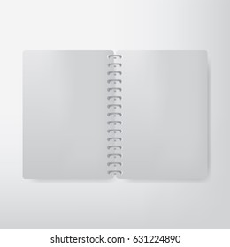 Realistic White Open Notebook