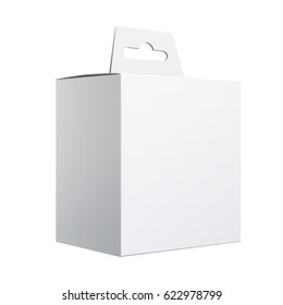 Realistic White Package Box. For gift, electronic device and other products. Vector illustration.