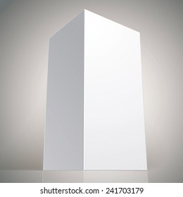 Realistic white package box for products, put your design over the pack in multiply mode, vector illustration.