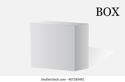 Realistic White Package Box. For Software, electronic device and other products. Box on White Background. Vector illustration.