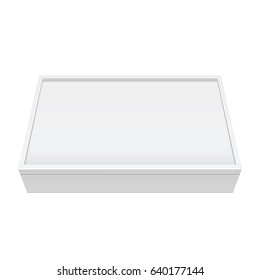 Realistic White Package Box. Top view. For electronic device, board games and other products. Vector illustration.