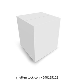 Realistic White Package Cardboard Box.Vector illustration