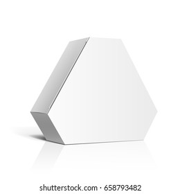 Realistic White Package carton Box In the form of a polygon For other products. Vector illustration. Template For Mockup Your Design. vector illustration.