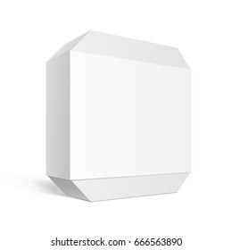 Realistic White Package carton Box. For other products. Vector illustration. Template For Mockup Your Design.