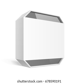 Realistic White Package carton Box. For other products. Vector illustration. Template For Mockup Your Design.