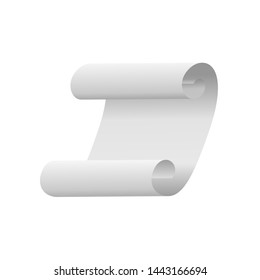 Realistic white paper scroll parchment 