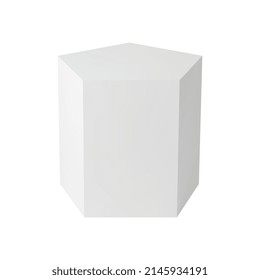 Figura geométrica pentagonal blanca realista 3d ilustración vectorial