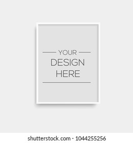 Realistic white picture frame. Vector