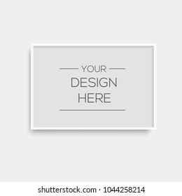 Realistic white picture frame. Vector