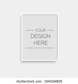 Realistic white picture frame. Vector