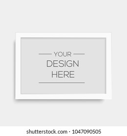 Realistic white picture frame. Vector