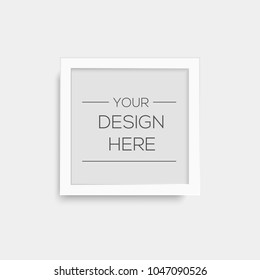 Realistic white picture frame. Vector