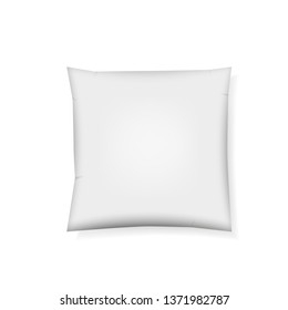 realistic  white pillow isolated on white background. soft cushion mockup