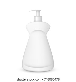 Realistic white plastic bottle, isolated on white background