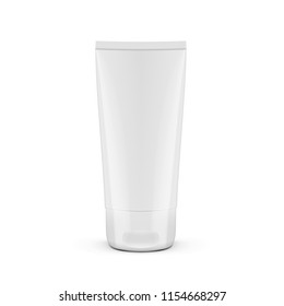 Realistic White Plastic Tube Cosmetics Or Medicine Cream-like Product. EPS10 Vector