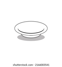 Realistic white plate isolated Free Vector