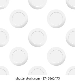 Realistic white plate seamless pattern background