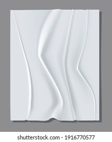 Hoja blanca realista de papel derrumbado. Burla de los vectores. Ilustración vectorial de textura de papel arrugado. Plantilla de fondo