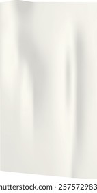 Realistic white sheet of paper with curved corners, creating a rippled, textured surface, suitable for showcasing designs or adding a touch of realism to projects