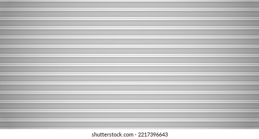 Realistic white siding, seamless pattern. Vector Industrial materials. Roof metal siding texture. Wall plastic panels. Horizontal iron sheet illustration. Abstract gray striped geometric banner