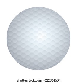 realistic white silhouette golf ball sport element vector illustration