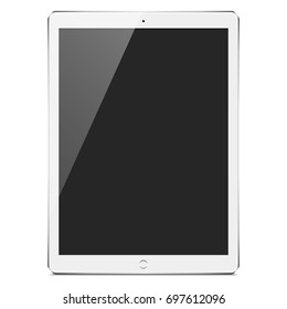 
Realistic White and Silver Tablet Mockup - Realistic white and silver tablet with a blank screen, isolated on a white background. Eps10 file with transparency.