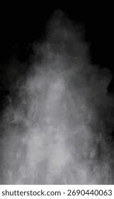 Fondo de textura de humo blanco realista flotando contra un fondo negro