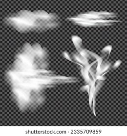 ilustración realista del vector de humo blanco