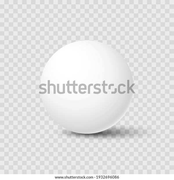Realistic white\
sphere with shadow isolated on transparent background. Mockup\
template for your design. 3d ball or orb. Concept for advertising\
or presentation. Vector\
illustration