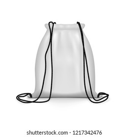 Realistic White Sport Backpack Bag. EPS10 Vector