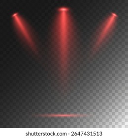 Realistic White Spotlight Beam on Transparent Background