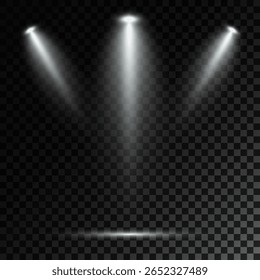 Realista White Spotlight Beam em fundo transparente