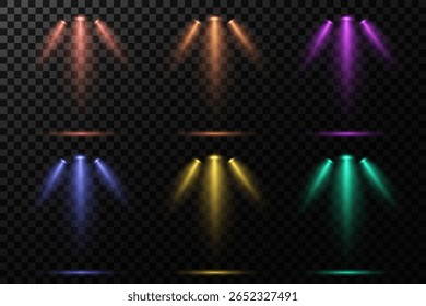 Realista White Spotlight Beam em fundo transparente