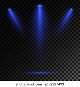 Realista White Spotlight Beam em fundo transparente