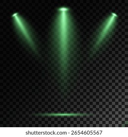 Realistic White Spotlight Beam on Transparent Background