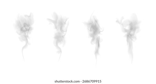 Realistische weiße Dampfwolke Staub PNG-Effekt.