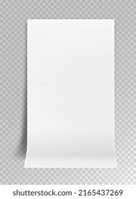 Realistic white sticker. Rectangular peel off label. Place for text, notes and planning. Template or mockup. Interface or website, graphic elements for apps and programs. Isometric vector illustration