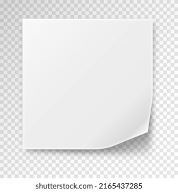 Realistic white sticker. Square peel off label to decorate website. Interface for online store, discounts, posters and banners. Place for text, quality sign concept. Isometric vector illustration