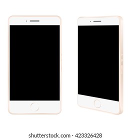 Realistic white stylish phone (mock up) for your logos,designs, apps, icons isolated on white
