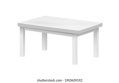 Realistic white table vector illustration 