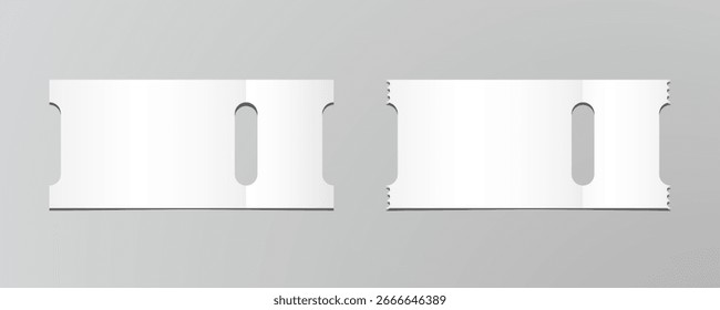 Diseño realista del boleto blanco, admite un Vector de Cupón