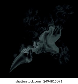 Realistic white transparent smoky vapor. Vector smoke screen on a transparent background.