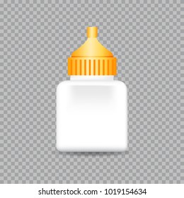 Realistic White Tubes Glue isolated on transparent background. Vector illustration.