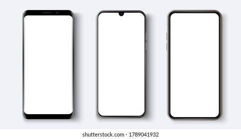 Mockup Smart Phone Empty Screen Front Stock Illustration 1491815687