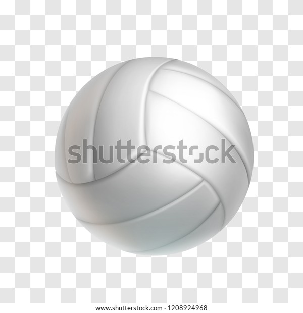 Realistic white volleyball ball isolated on\
transparent background. Sports equipment for team game vector\
illustration. Leather ball for beach volleyball or water polo.\
Outdoors leisure and\
activity