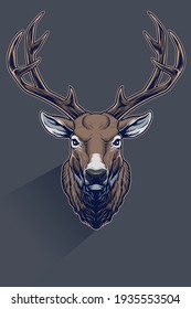 Realistic Whitetail Deer Head,  Close up