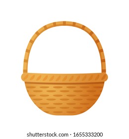realistic wicker basket. vector illustration isolated on white background