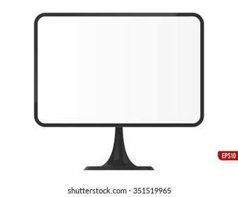 Realistic wide plate on the stand. Glossy plastic signboard ready for your ad. Vector illustration