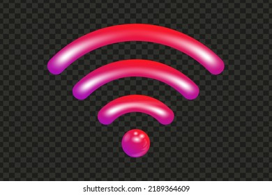 Realistic WIFI 3D icon. Wireless network symbol. Vector illustration isolated on white background.